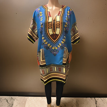 Women's African Dashiki Print Tunic - Premium African Apparel from MAGOS - Just $18! Shop this and more African Apparel now 