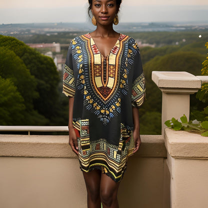 Women's African Dashiki Print Tunic - MAGOS