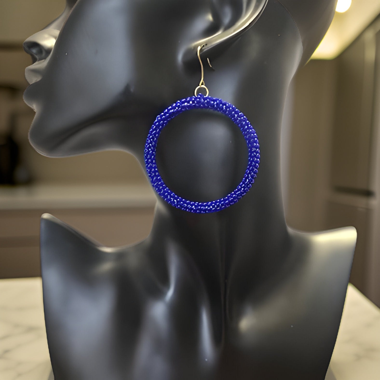 Maasai Style Beaded Hoop Earrings - Premium Jewelry from MAGOS - Just $11.99! Shop this and more Jewelry now 