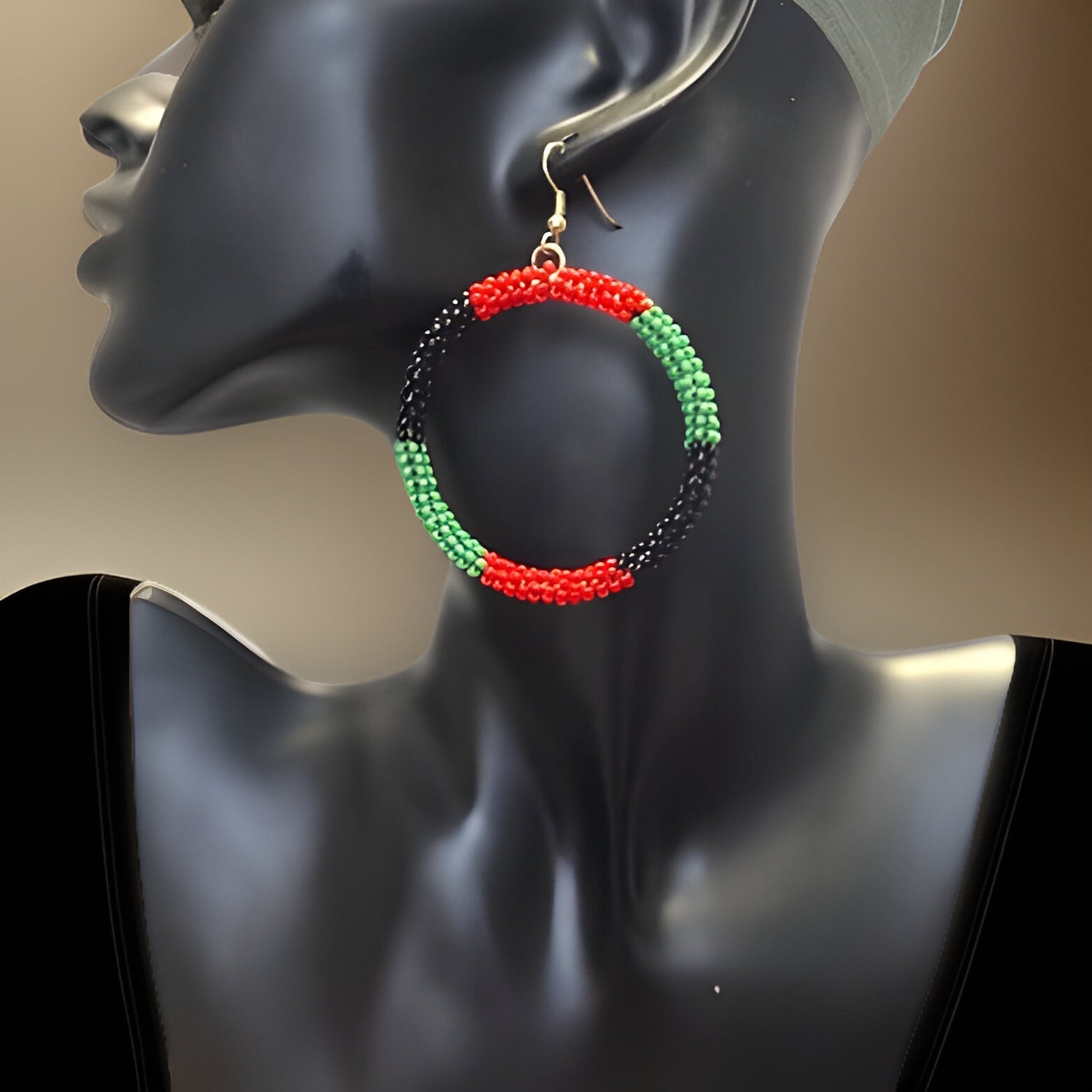 Maasai Style Beaded Hoop Earrings - Premium Jewelry from MAGOS - Just $11.99! Shop this and more Jewelry now 