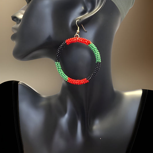 Maasai Style Beaded Hoop Earrings - Premium Jewelry from MAGOS - Just $11.99! Shop this and more Jewelry now 