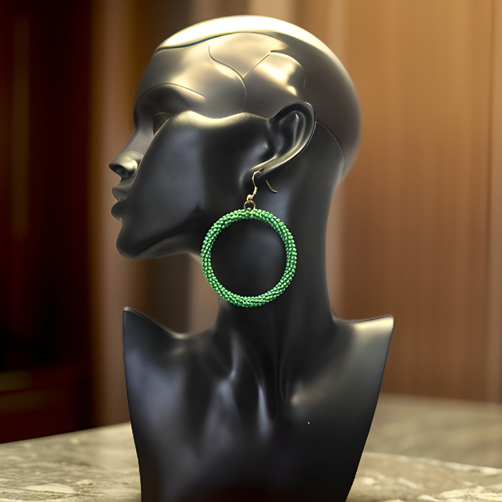 Maasai Style Beaded Hoop Earrings - Premium Jewelry from MAGOS - Just $11.99! Shop this and more Jewelry now 
