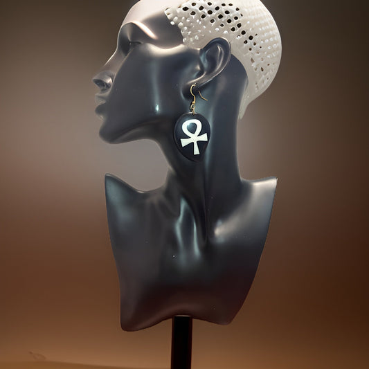 African Symbol Bone Black & White Earrings - Premium Jewelry from MAGOS - Just $8.99! Shop this and more Jewelry now 