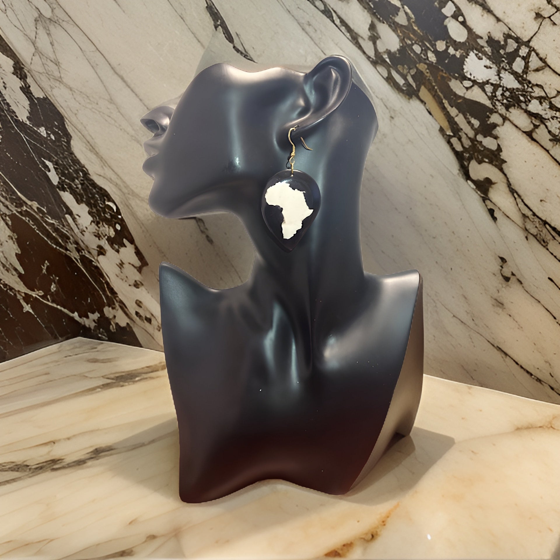 African Symbol Bone Black & White Earrings - Premium Jewelry from MAGOS - Just $8.99! Shop this and more Jewelry now 