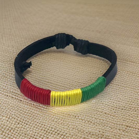 Men's African Leather Style Rasta Bracelets - Premium Jewelry from MAGOS - Just $4.25! Shop this and more Jewelry now 