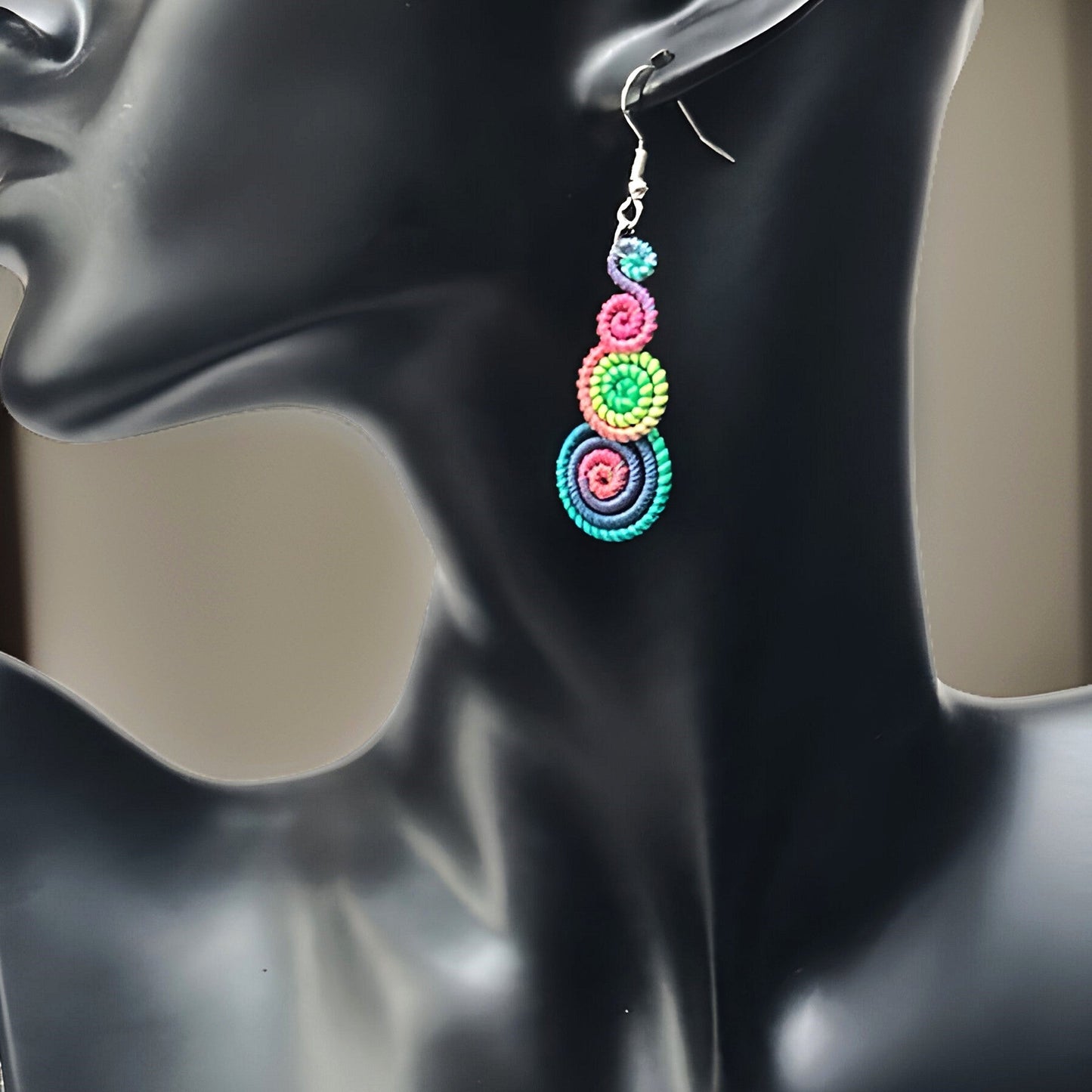 Round Spiral Dangle Earrings - Premium Jewelry from MAGOS - Just $5.99! Shop this and more Jewelry now 