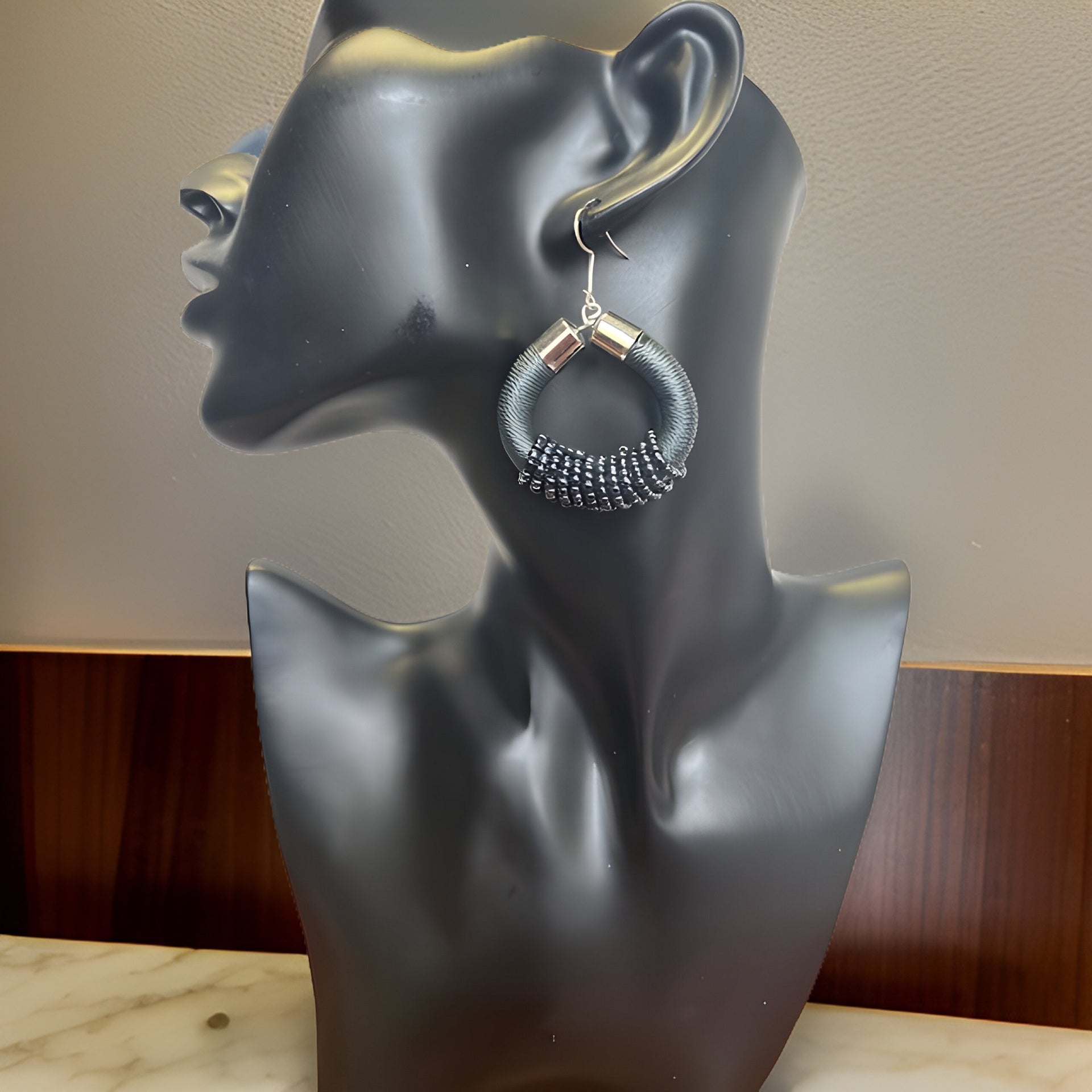 African Beaded Hoop Earrings - Premium Jewelry from MAGOS - Just $8.99! Shop this and more Jewelry now 