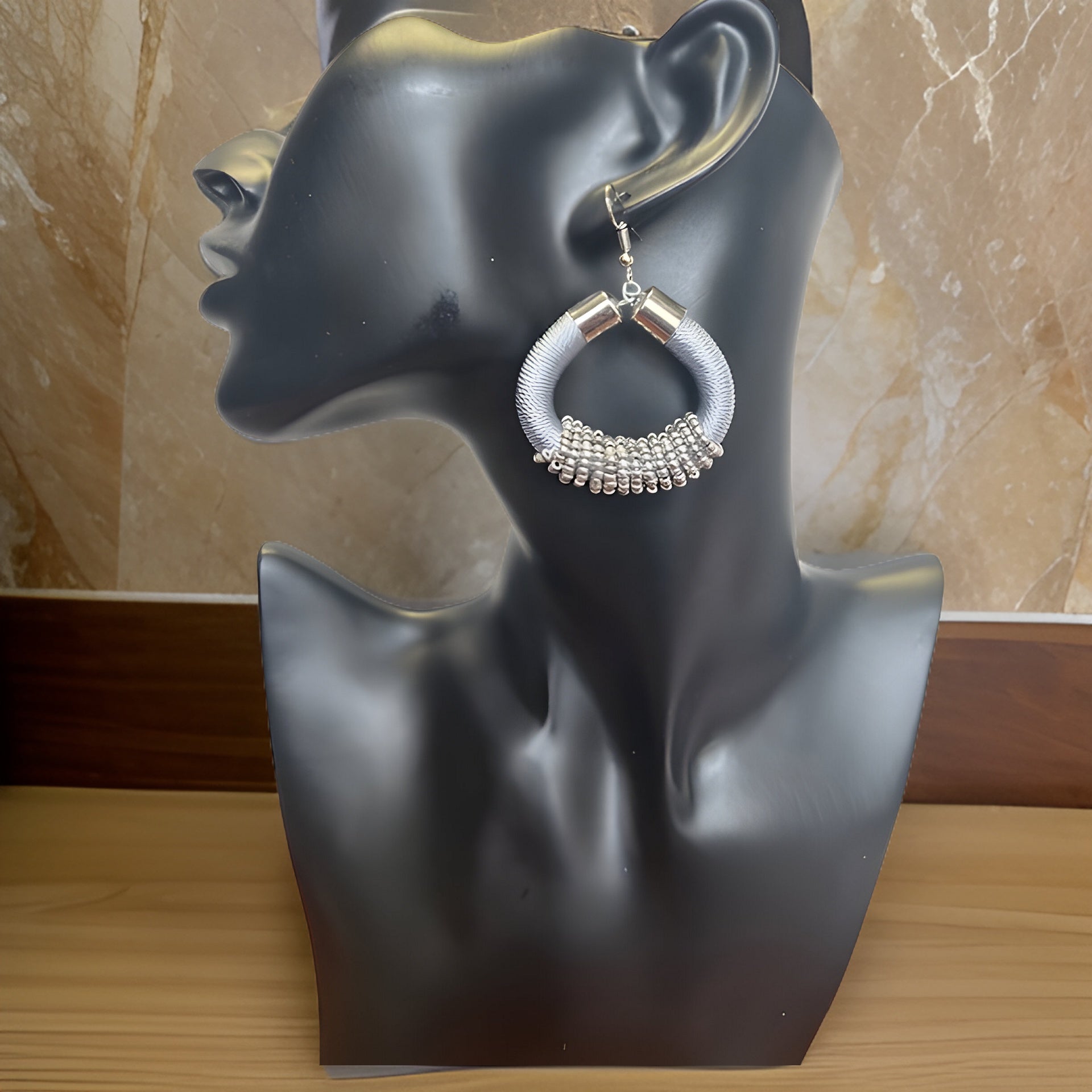 African Beaded Hoop Earrings - Premium Jewelry from MAGOS - Just $8.99! Shop this and more Jewelry now 