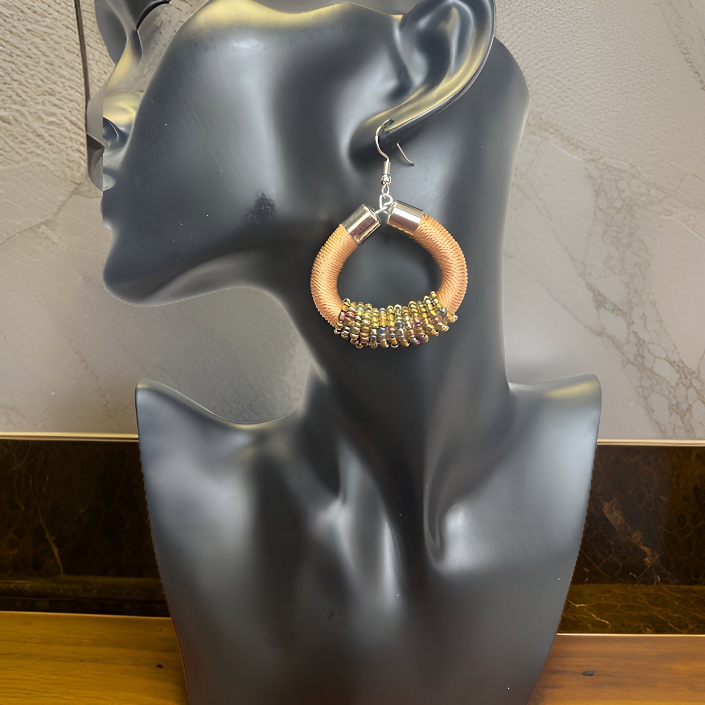 African Beaded Hoop Earrings - Premium Jewelry from MAGOS - Just $8.99! Shop this and more Jewelry now 