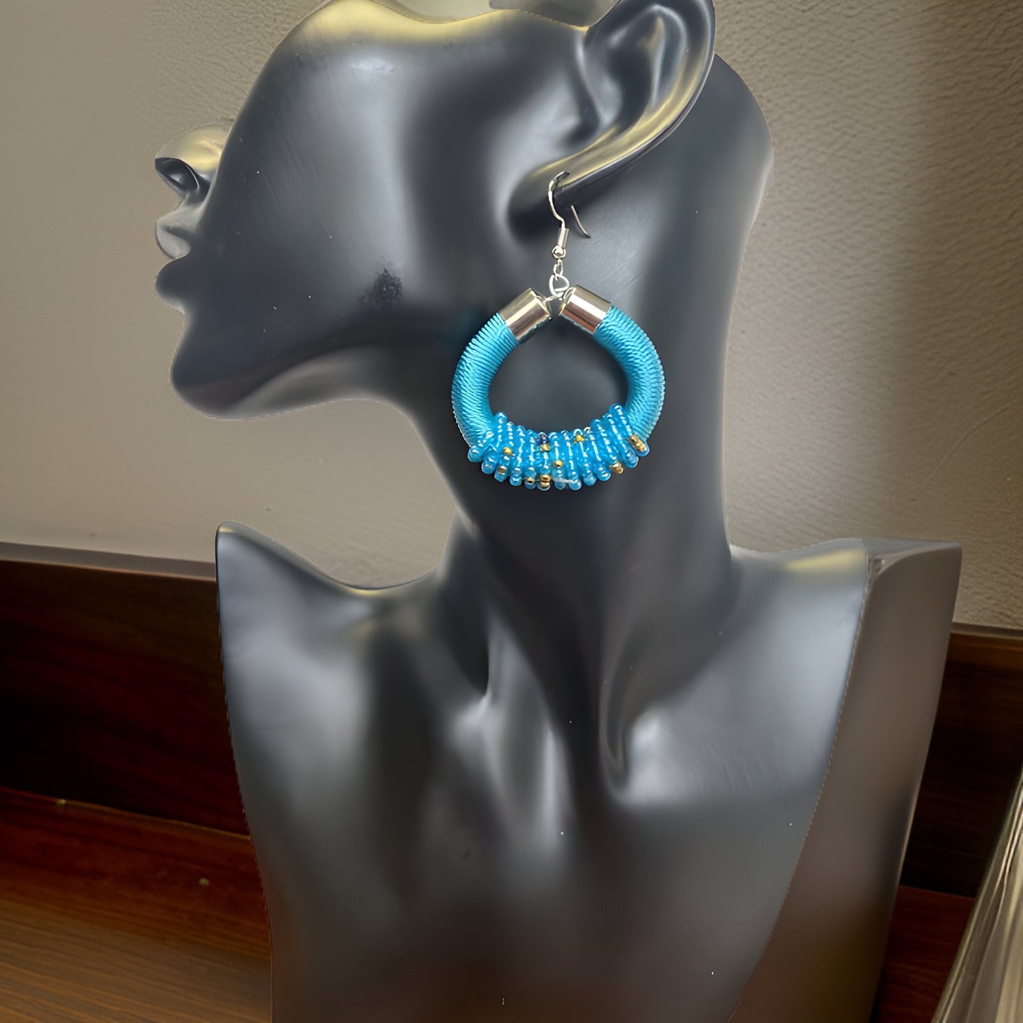 African Beaded Hoop Earrings - Premium Jewelry from MAGOS - Just $8.99! Shop this and more Jewelry now 