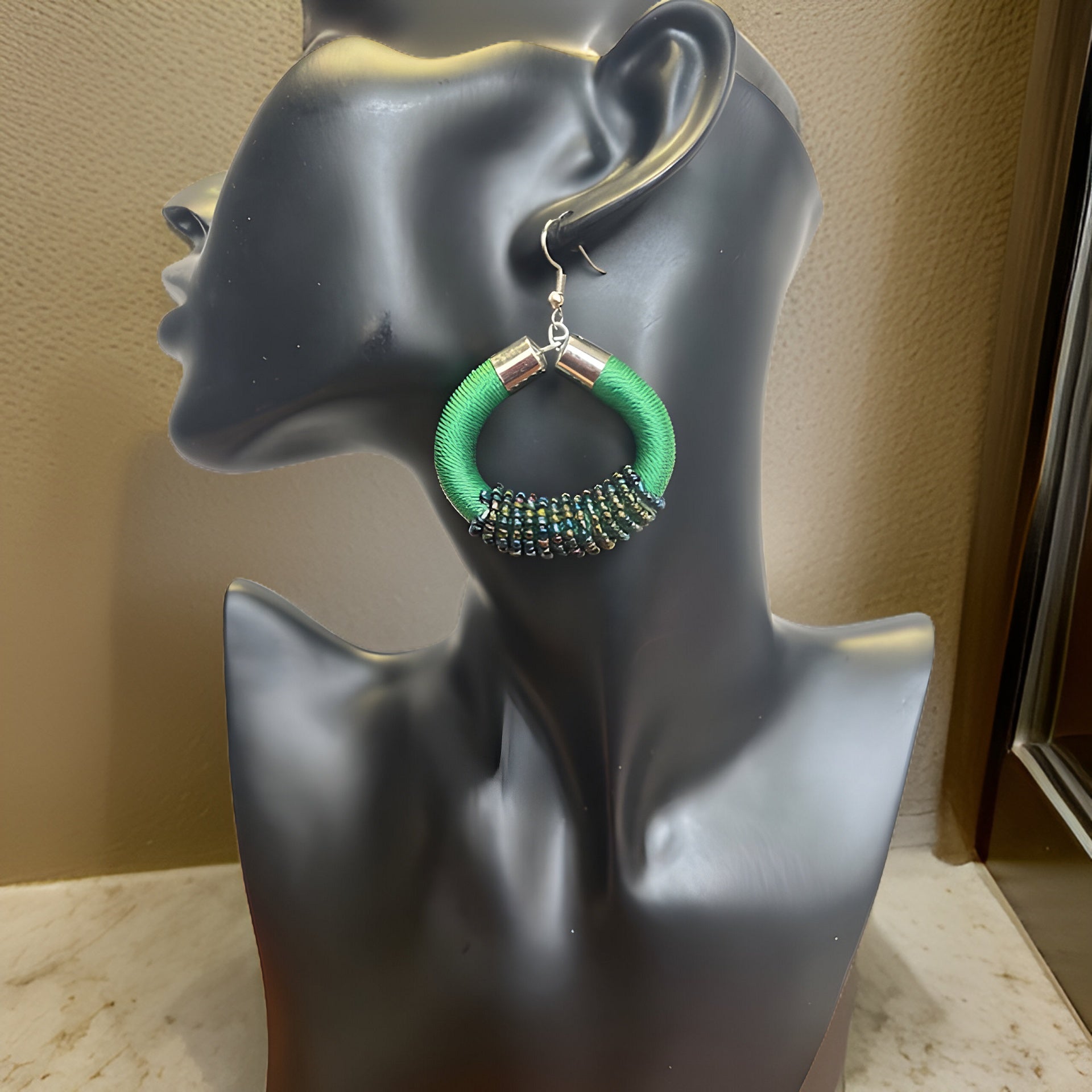 African Beaded Hoop Earrings - Premium Jewelry from MAGOS - Just $8.99! Shop this and more Jewelry now 