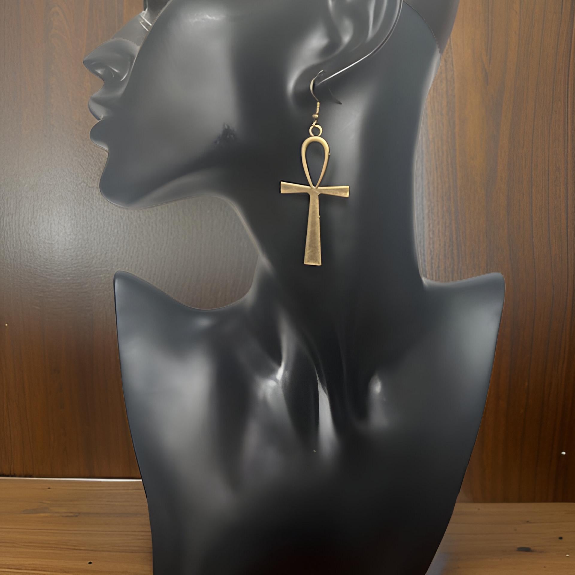 Ankh Cross Pendant Earrings - Premium Jewelry from MAGOS - Just $12.99! Shop this and more Jewelry now 