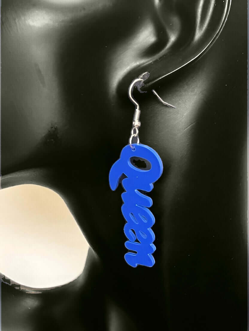 Small  Wooden QUEEN Dangle Earrings - Premium Jewelry from MAGOS - Just $3.99! Shop this and more Jewelry now 