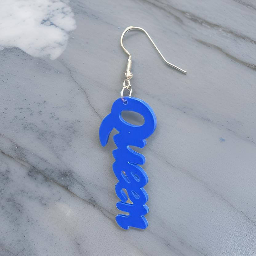 Small  Wooden QUEEN Dangle Earrings - Premium Jewelry from MAGOS - Just $3.99! Shop this and more Jewelry now 