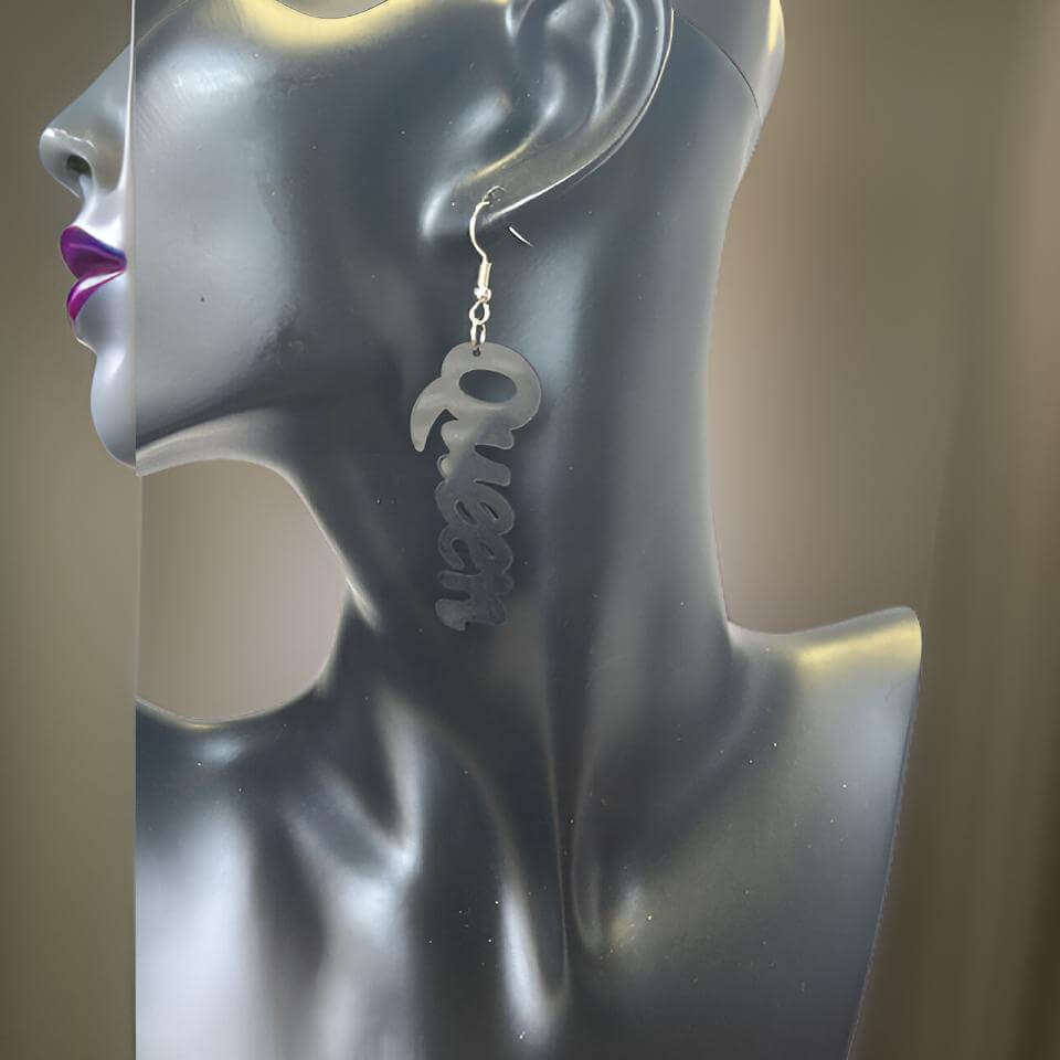 Small  Wooden QUEEN Dangle Earrings - Premium Jewelry from MAGOS - Just $3.99! Shop this and more Jewelry now 