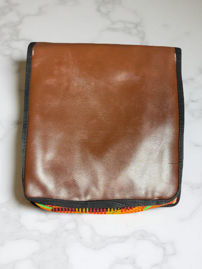 African Ankh Print Crossbody Messenger Bag