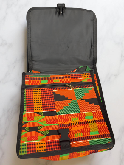 African Ankh Print Crossbody Messenger Bag