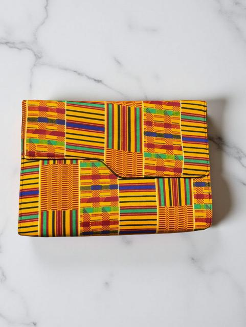 African Kente Print Fold-Over Clutch Bag