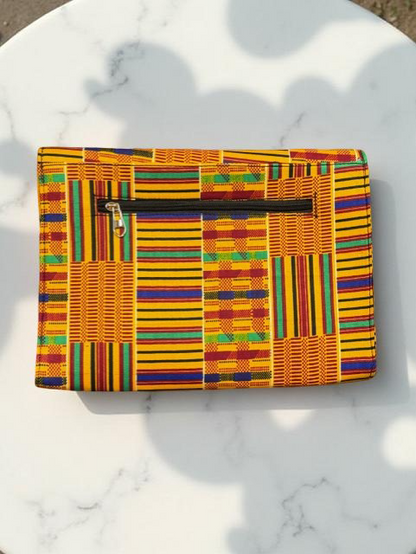 African Kente Print Fold-Over Clutch Bag