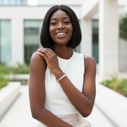 Tri-Color Coil Bracelet – Silver, Gold & Rose Gold