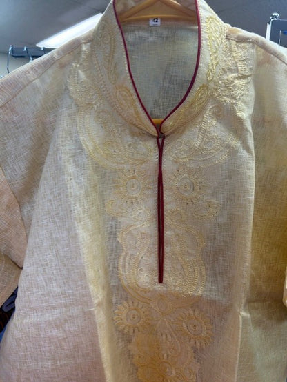 Linen Embroidered Dashiki Shirt (Unisex)