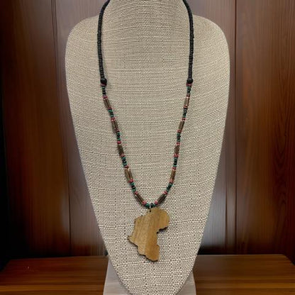 Wooden African Map Necklace - MAGOS