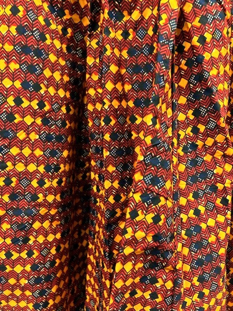 African Print Mid Length Skirt & Handbag Set
