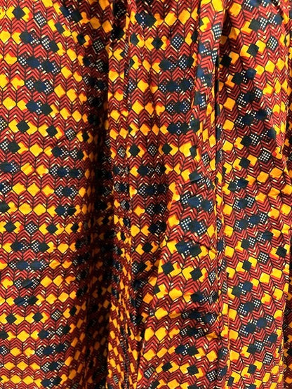 African Print Mid Length Skirt & Handbag Set