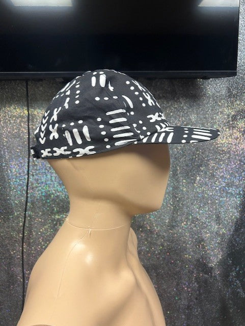 African Black White Print Baseball Cap