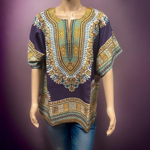 Purple African Print Dashiki