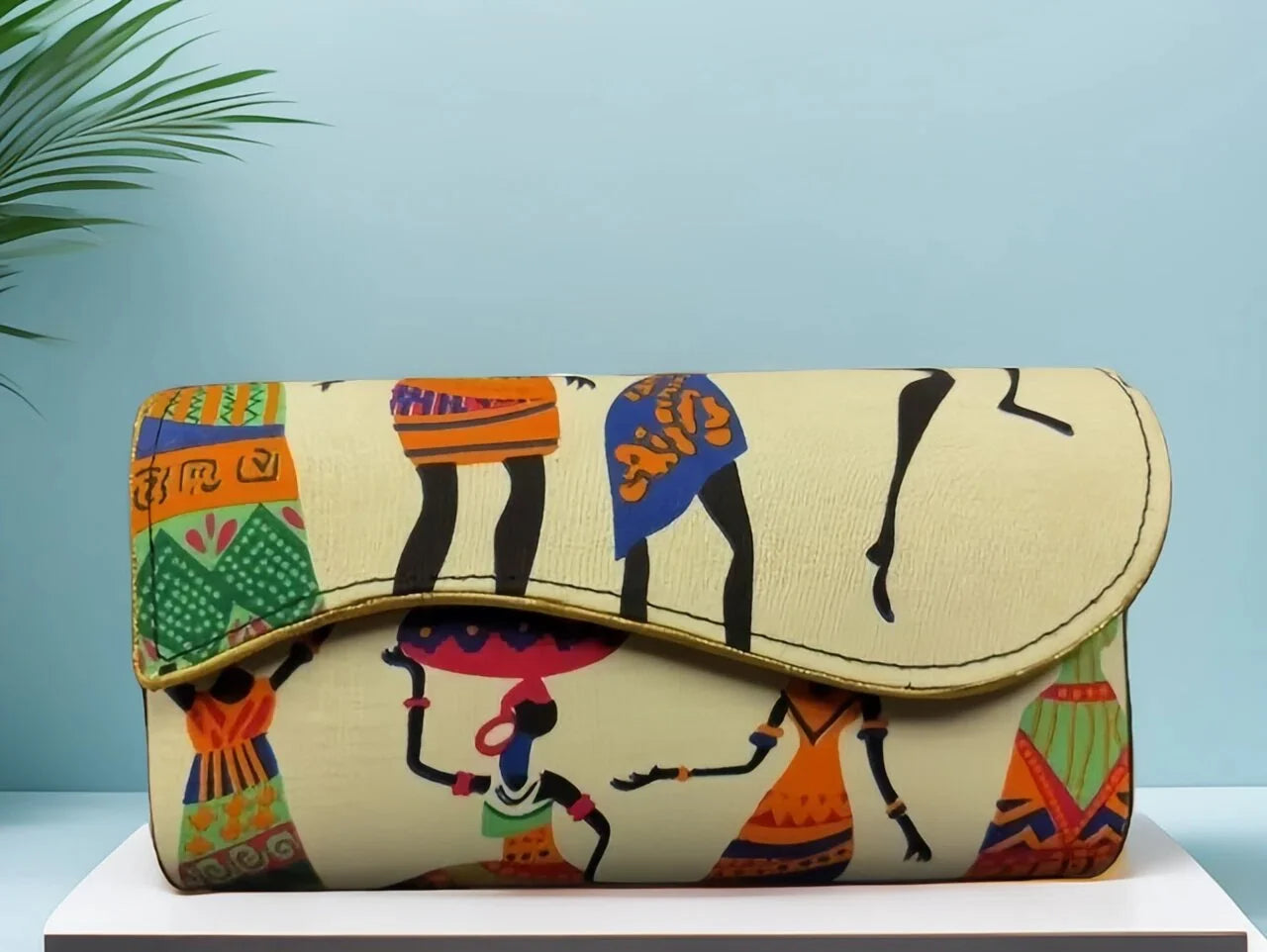 African Village Print Cargo Pants with Matching Headwrap